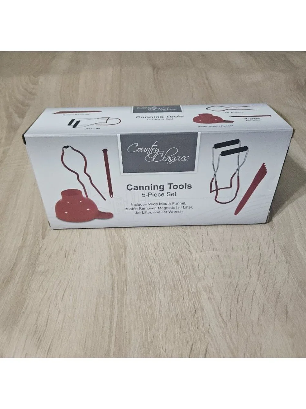 Country Classics Canning Supplies Starter Kit 5 Piece Set Red New